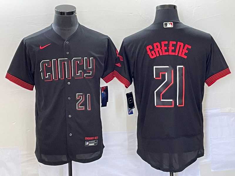 Men's Cincinnati Reds #21 Hunter Greene Number Black 2023 City Connect Flex Base Jersey,We sell and wholesale Men's Cincinnati Reds #21 Hunter Greene Number Black 2023 City Connect Flex Base Jersey on line form chian!